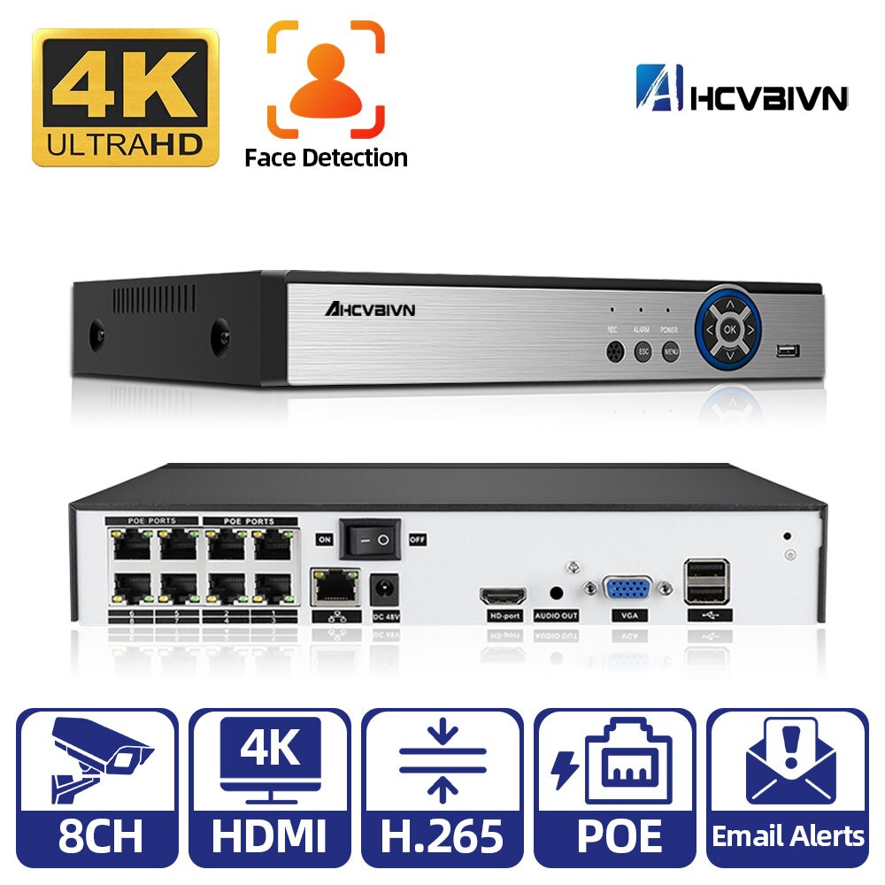 AHCVBIVN 4K 8CH POE NVR H.265 POE IP ī޶ (10..